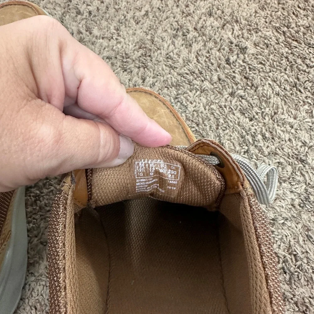 Clarks Collection Mens 12 M Tan Nubuck Mesh Moc Toe Boat Shoes 261486517110